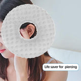 Maxbell Ear Piercing Pillow Round Shaped Soft Travel Easy Clean Side Sleeping Pillow Light Gray