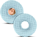 Maxbell Ear Piercing Pillow Round Shaped Soft Travel Easy Clean Side Sleeping Pillow Blue