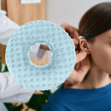 Maxbell Ear Piercing Pillow Round Shaped Soft Travel Easy Clean Side Sleeping Pillow Blue