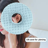 Maxbell Ear Piercing Pillow Round Shaped Soft Travel Easy Clean Side Sleeping Pillow Blue