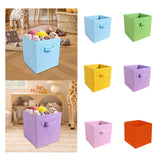 Maxbell Fabric Storage Cube Clothes Shoes Open Storage Bin for Kid's Room Study Desk blue