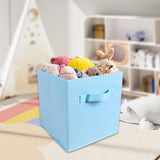 Maxbell Fabric Storage Cube Clothes Shoes Open Storage Bin for Kid's Room Study Desk blue