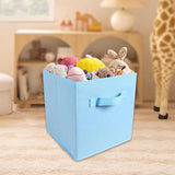 Maxbell Fabric Storage Cube Clothes Shoes Open Storage Bin for Kid's Room Study Desk blue
