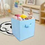 Maxbell Fabric Storage Cube Clothes Shoes Open Storage Bin for Kid's Room Study Desk blue