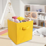 Maxbell Fabric Storage Cube Clothes Shoes Open Storage Bin for Kid's Room Study Desk yellow