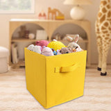 Maxbell Fabric Storage Cube Clothes Shoes Open Storage Bin for Kid's Room Study Desk yellow