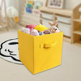 Maxbell Fabric Storage Cube Clothes Shoes Open Storage Bin for Kid's Room Study Desk yellow