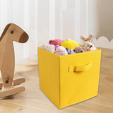 Maxbell Fabric Storage Cube Clothes Shoes Open Storage Bin for Kid's Room Study Desk yellow