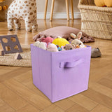 Maxbell Fabric Storage Cube Clothes Shoes Open Storage Bin for Kid's Room Study Desk violet