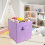 Maxbell Fabric Storage Cube Clothes Shoes Open Storage Bin for Kid's Room Study Desk violet
