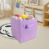 Maxbell Fabric Storage Cube Clothes Shoes Open Storage Bin for Kid's Room Study Desk violet