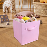 Maxbell Fabric Storage Cube Clothes Shoes Open Storage Bin for Kid's Room Study Desk pink
