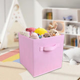 Maxbell Fabric Storage Cube Clothes Shoes Open Storage Bin for Kid's Room Study Desk pink