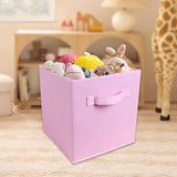 Maxbell Fabric Storage Cube Clothes Shoes Open Storage Bin for Kid's Room Study Desk pink