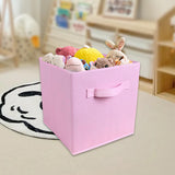 Maxbell Fabric Storage Cube Clothes Shoes Open Storage Bin for Kid's Room Study Desk pink