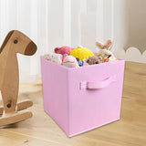 Maxbell Fabric Storage Cube Clothes Shoes Open Storage Bin for Kid's Room Study Desk pink