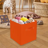 Maxbell Fabric Storage Cube Clothes Shoes Open Storage Bin for Kid's Room Study Desk orange