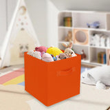 Maxbell Fabric Storage Cube Clothes Shoes Open Storage Bin for Kid's Room Study Desk orange