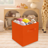 Maxbell Fabric Storage Cube Clothes Shoes Open Storage Bin for Kid's Room Study Desk orange
