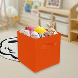 Maxbell Fabric Storage Cube Clothes Shoes Open Storage Bin for Kid's Room Study Desk orange