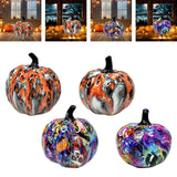 Maxbell Pumpkin Figurine Resin Mini Halloween Decor for Thanksgiving Tabletop Mantel L red