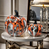 Maxbell Pumpkin Figurine Resin Mini Halloween Decor for Thanksgiving Tabletop Mantel L red
