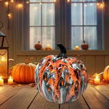 Maxbell Pumpkin Figurine Resin Mini Halloween Decor for Thanksgiving Tabletop Mantel L red