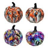 Maxbell Pumpkin Figurine Resin Mini Halloween Decor for Thanksgiving Tabletop Mantel L red