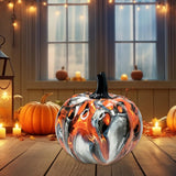 Maxbell Pumpkin Figurine Resin Mini Halloween Decor for Thanksgiving Tabletop Mantel S red