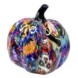 Maxbell Pumpkin Figurine Resin Mini Halloween Decor for Thanksgiving Tabletop Mantel L purple