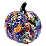 Maxbell Pumpkin Figurine Resin Mini Halloween Decor for Thanksgiving Tabletop Mantel L purple