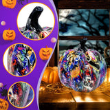 Maxbell Pumpkin Figurine Resin Mini Halloween Decor for Thanksgiving Tabletop Mantel L purple