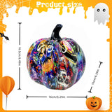 Maxbell Pumpkin Figurine Resin Mini Halloween Decor for Thanksgiving Tabletop Mantel L purple