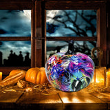 Maxbell Pumpkin Figurine Resin Mini Halloween Decor for Thanksgiving Tabletop Mantel S purple
