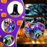 Maxbell Pumpkin Figurine Resin Mini Halloween Decor for Thanksgiving Tabletop Mantel S purple