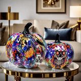 Maxbell Pumpkin Figurine Resin Mini Halloween Decor for Thanksgiving Tabletop Mantel S purple