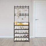 Maxbell Coat Hanger Handbag Gifts Space Saving Shoe Rack for Entryway Bedroom Garage White