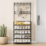 Maxbell Coat Hanger Handbag Gifts Space Saving Shoe Rack for Entryway Bedroom Garage White