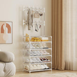 Maxbell Coat Hanger Handbag Gifts Space Saving Shoe Rack for Entryway Bedroom Garage Black