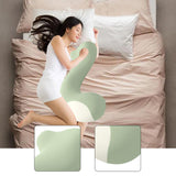 Maxbell Long Body Pillow for Sleeping Portable Leg Pillow for Birthday Gift Sofa Bed Gray Green