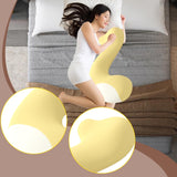 Maxbell Long Body Pillow for Sleeping Portable Leg Pillow for Birthday Gift Sofa Bed Beige Yellow