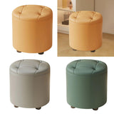 Maxbell Small Foot Stool Pouf Ottoman Step Stool Footrest for Bedroom Indoor Nursery Orange