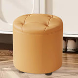 Maxbell Small Foot Stool Pouf Ottoman Step Stool Footrest for Bedroom Indoor Nursery Orange