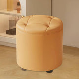 Maxbell Small Foot Stool Pouf Ottoman Step Stool Footrest for Bedroom Indoor Nursery Orange