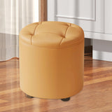 Maxbell Small Foot Stool Pouf Ottoman Step Stool Footrest for Bedroom Indoor Nursery Orange