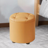 Maxbell Small Foot Stool Pouf Ottoman Step Stool Footrest for Bedroom Indoor Nursery Orange