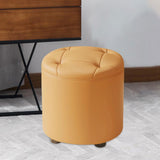 Maxbell Small Foot Stool Pouf Ottoman Step Stool Footrest for Bedroom Indoor Nursery Orange