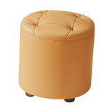 Maxbell Small Foot Stool Pouf Ottoman Step Stool Footrest for Bedroom Indoor Nursery Orange