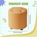 Maxbell Small Foot Stool Pouf Ottoman Step Stool Footrest for Bedroom Indoor Nursery Orange