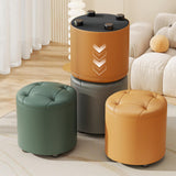 Maxbell Small Foot Stool Pouf Ottoman Step Stool Footrest for Bedroom Indoor Nursery Orange